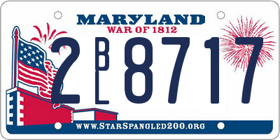 MD license plate 2BL8717