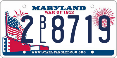 MD license plate 2BL8719