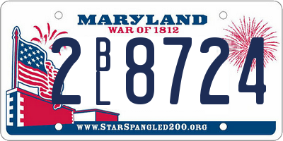 MD license plate 2BL8724