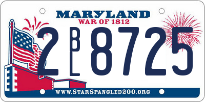 MD license plate 2BL8725
