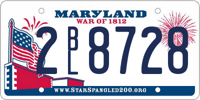 MD license plate 2BL8728