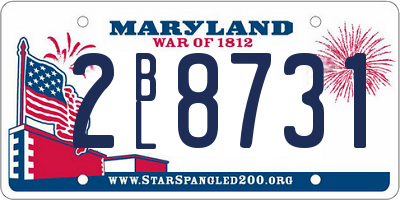 MD license plate 2BL8731