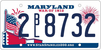 MD license plate 2BL8732