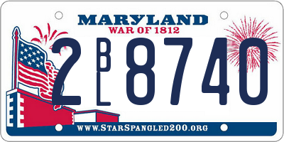 MD license plate 2BL8740