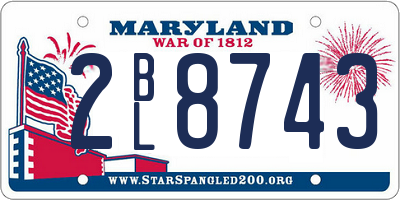 MD license plate 2BL8743