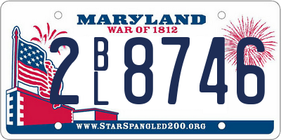 MD license plate 2BL8746
