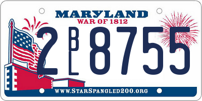 MD license plate 2BL8755