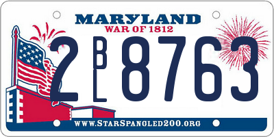 MD license plate 2BL8763