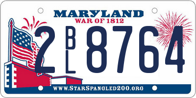 MD license plate 2BL8764
