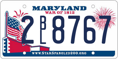 MD license plate 2BL8767
