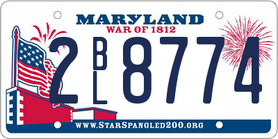 MD license plate 2BL8774