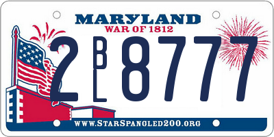 MD license plate 2BL8777