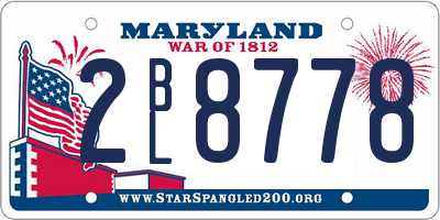MD license plate 2BL8778