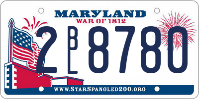 MD license plate 2BL8780