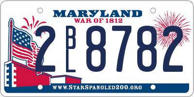 MD license plate 2BL8782