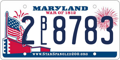 MD license plate 2BL8783
