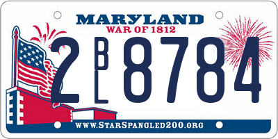 MD license plate 2BL8784