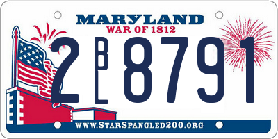 MD license plate 2BL8791