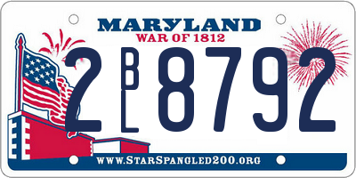 MD license plate 2BL8792