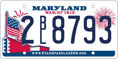 MD license plate 2BL8793