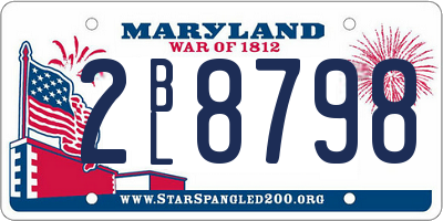 MD license plate 2BL8798