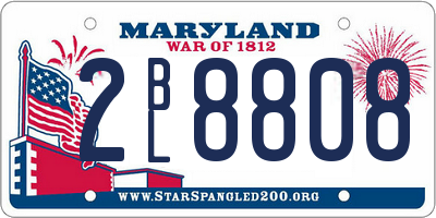 MD license plate 2BL8808