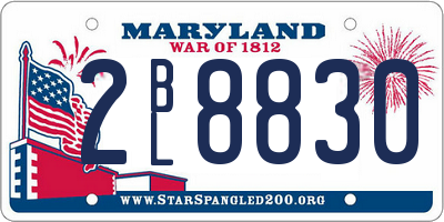 MD license plate 2BL8830