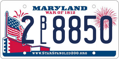 MD license plate 2BL8850