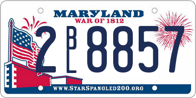 MD license plate 2BL8857