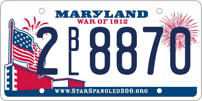 MD license plate 2BL8870