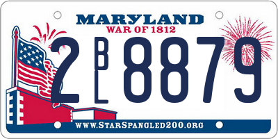 MD license plate 2BL8879