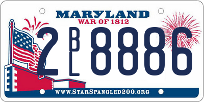 MD license plate 2BL8886