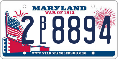 MD license plate 2BL8894