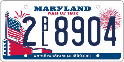 MD license plate 2BL8904