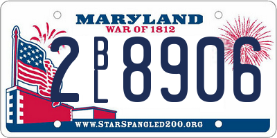 MD license plate 2BL8906