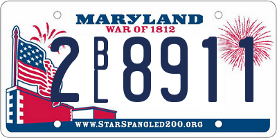 MD license plate 2BL8911