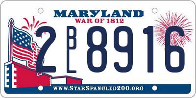 MD license plate 2BL8916