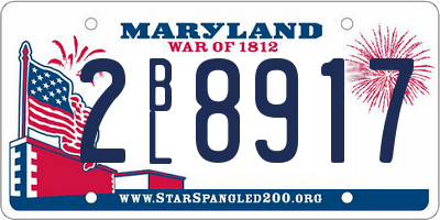 MD license plate 2BL8917