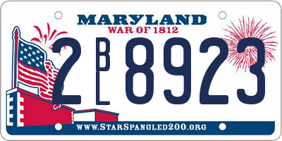 MD license plate 2BL8923