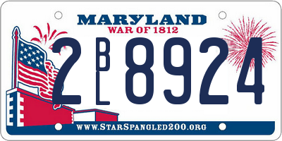 MD license plate 2BL8924