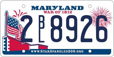 MD license plate 2BL8926