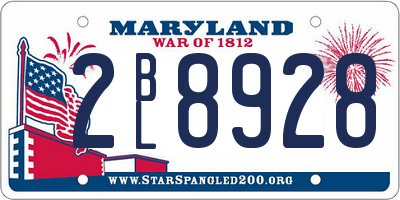 MD license plate 2BL8928