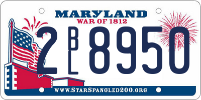 MD license plate 2BL8950