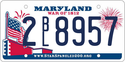 MD license plate 2BL8957