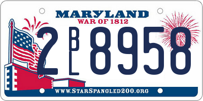 MD license plate 2BL8958