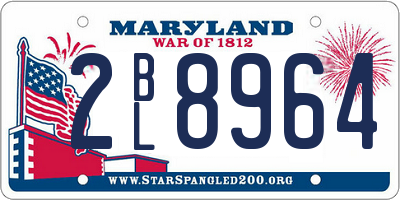 MD license plate 2BL8964