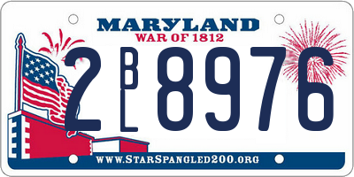 MD license plate 2BL8976