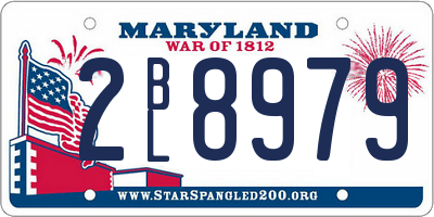 MD license plate 2BL8979