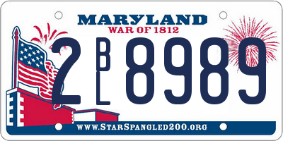 MD license plate 2BL8989