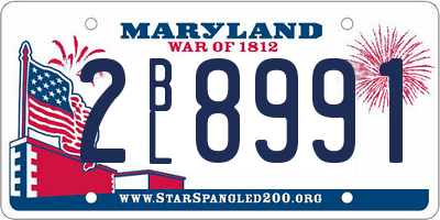 MD license plate 2BL8991